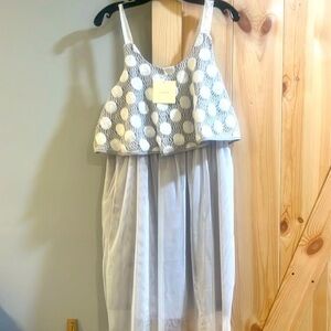 Areve Adorable grey layered mini dress NWT